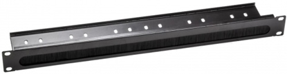 Изображение 1U kabeļu aizsargpanelis ar plauktu un putekļu aizsargbirsti 19" skapju vadu pārvaldībai