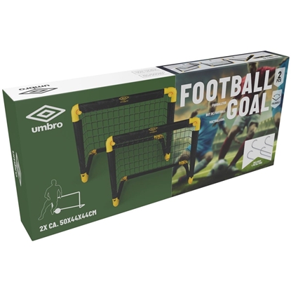 Attēls no 2 futbola vārtu komplekts ar tīklu 55x44x44cm UMBRO