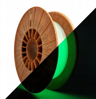 Attēls no 3D plastikas PET-G sviecianti tamsoje zaliai 1.75mm 0.5kg Rosa3D