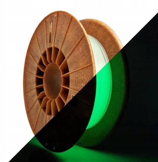 Picture of 3D plastikas PET-G sviecianti tamsoje zaliai 1.75mm 0.5kg Rosa3D