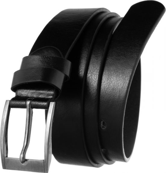 Изображение 4U Cavaldi Klasyczny pasek ze srebrn klamr, model unisex, skóra ekologiczna,