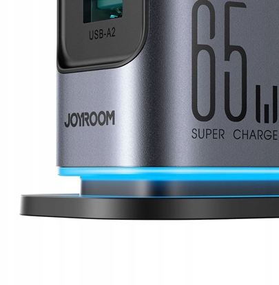 Picture of adowarka Joyroom JR-TCM02 GaN 65W stacja adujca 4xUSB-C 2xUSB-A wtyczka UK - szara