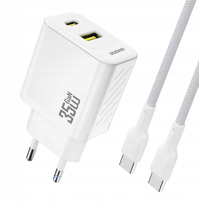 Attēls no adowarka sieciowa Dudao A27 MaxC 35W + kabel USB-C - biaa