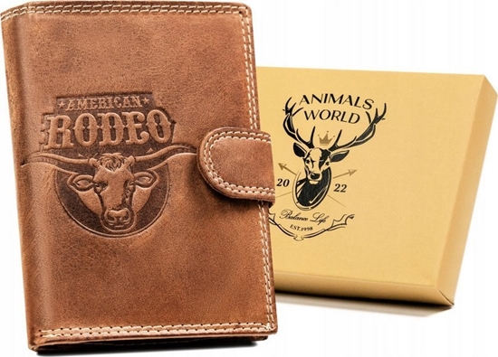 Picture of Always Wild Duy, Pionowy Portfel Mski Ze Skóry Naturalnej