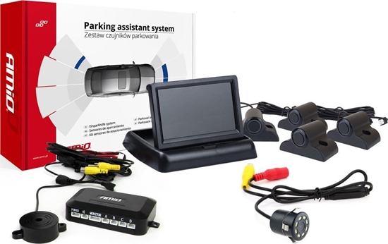 Picture of AMiO Zestaw czujników parkowania tft02 4,3" z kamer hd-308-led 4 sensory czarne truck
