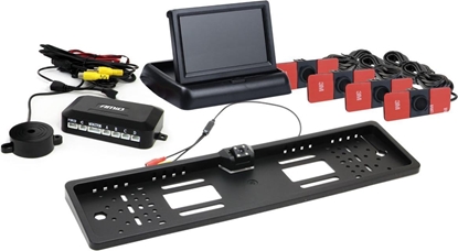 Picture of AMiO Zestaw czujników parkowania tft02 4,3" z kamer hd-402-led 4 sensory czarne wewntrzne
