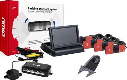 Picture of AMiO Zestaw czujników parkowania tft02 4,3" z kamer hd-502-ir 4 sensory czarne wewntrzne