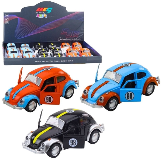 Picture of Autko Klasyczne Garbus Metalowy Napd Pull-Back Otwierane Drzwi Mix EDUKAMP