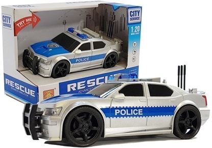 Attēls no Auto Policji na Baterie 1:20 wiata i Dwiki z Nacigiem Srebrne EDUKAMP