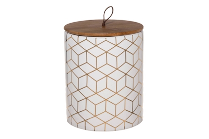 Attēls no Bakalejas trauks 4living Cube 12x12x12,5cm balta ar zeltu