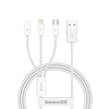 Изображение Baseus Baseus Superior Series USB-A - USB-C / Lightning / micro USB 3.5A cable 1m - white
