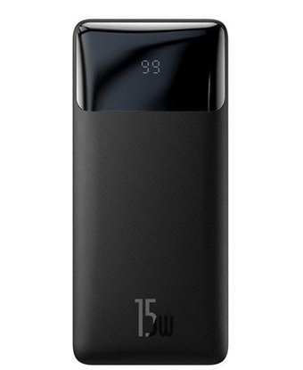 Изображение Baseus Bipow powerbank with display 10000mAh 15W black (Overseas Edition) + USB-A - Micro USB 0.25m cable Black