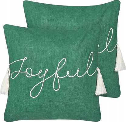 Picture of Beliani 2 baweniane poduszki dekoracyjne 45 x 45 cm zielone ELETTARIA