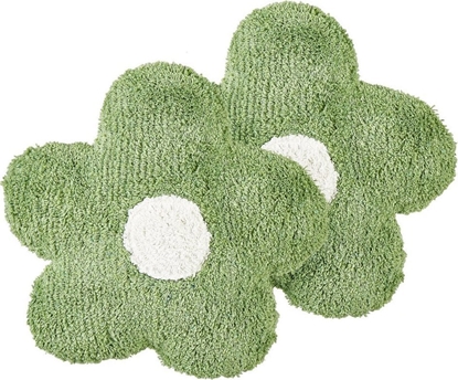 Attēls no Beliani 2 baweniane poduszki dekoracyjne dla dzieci kwiaty 30 x 30 cm zielone SORREL