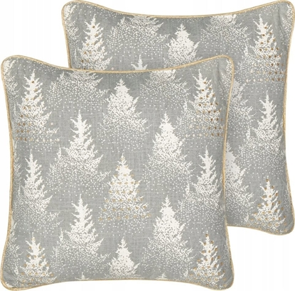 Attēls no Beliani 2 baweniane poduszki dekoracyjne w choinki 45 x 45 cm szare BILLBERGIA