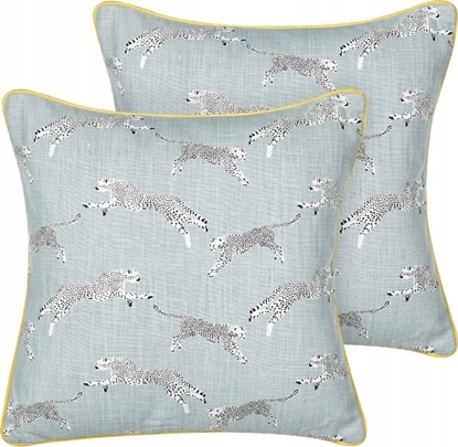 Attēls no Beliani 2 baweniane poduszki dekoracyjne w gepardy 45 x 45 cm szare ARALES