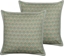Изображение Beliani 2 baweniane poduszki dekoracyjne w licie 45 x 45 cm zielona PICTUS!