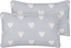 Изображение Beliani 2 baweniane poduszki dekoracyjne w serca 30 x 50 cm szare GAZANIA