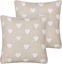 Attēls no Beliani 2 baweniane poduszki dekoracyjne w serca 45 x 45 cm beowe GAZANIA