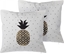 Attēls no Beliani 2 baweniane poduszki dekoracyjne z ananasem 45 x 45 cm biae YASMIN!
