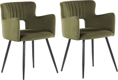 Picture of Beliani 2 krzesa do jadalni welurowe zielony oliwkowy SANILAC