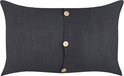 Attēls no Beliani 2 lniane poduszki dekoracyjne 30 x 50 cm czarne BANORI