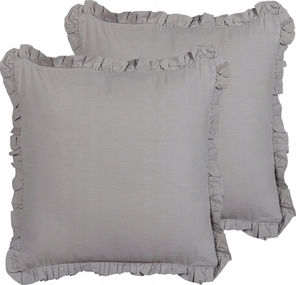 Attēls no Beliani 2 lniane poduszki dekoracyjne 45 x 45 cm szare GLABRA!