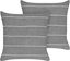 Attēls no Beliani 2 lniane poduszki dekoracyjne w paski 50 x 50 cm szaro-biae MILAS