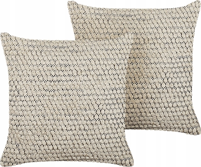 Изображение Beliani 2 poduszki dekoracyjne baweniane 45 x 45 cm beowe HOWEA!