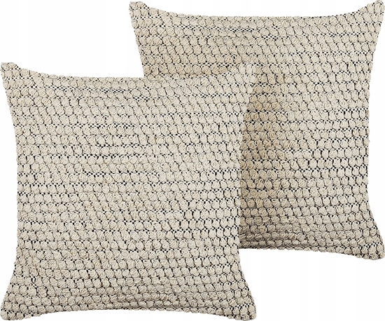 Изображение Beliani 2 poduszki dekoracyjne baweniane 45 x 45 cm beowe HOWEA!