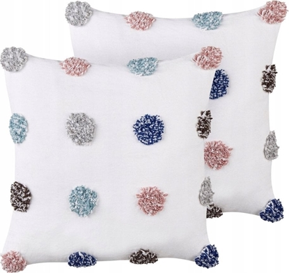 Attēls no Beliani 2 poduszki dekoracyjne baweniane 45 x 45 cm biae BRACKEN