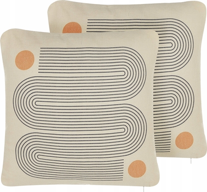 Attēls no Beliani 2 poduszki dekoracyjne geometryczny wzór 45 x 45 cm wielokolorowe CALIBRACHOA!