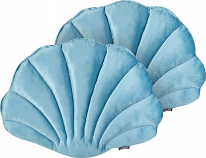 Attēls no Beliani 2 poduszki dekoracyjne muszle welurowe 47 x 35 cm niebieskie CONSOLIDA