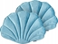 Изображение Beliani 2 poduszki dekoracyjne muszle welurowe 47 x 35 cm niebieskie CONSOLIDA