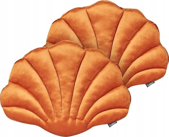 Picture of Beliani 2 poduszki dekoracyjne muszle welurowe 47 x 35 cm pomaraczowe CONSOLIDA