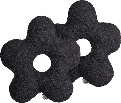 Attēls no Beliani 2 poduszki dekoracyjne teddy 40 x 40 cm czarne CAMPONULA
