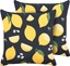 Изображение Beliani 2 poduszki dekoracyjne w cytryny 45 x 45 cm czarno-óte ORCHID!