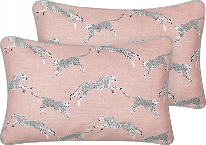 Attēls no Beliani 2 poduszki dekoracyjne w gepardy 30 x 50 cm róowe ARALES
