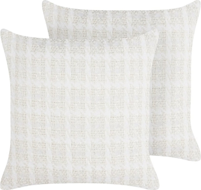 Attēls no Beliani 2 poduszki dekoracyjne w krat 45 x 45 cm beowe DOURIS