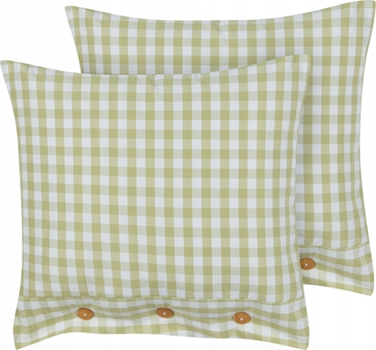 Attēls no Beliani 2 poduszki dekoracyjne w krat 45 x 45 cm oliwkowo-biae TALYA