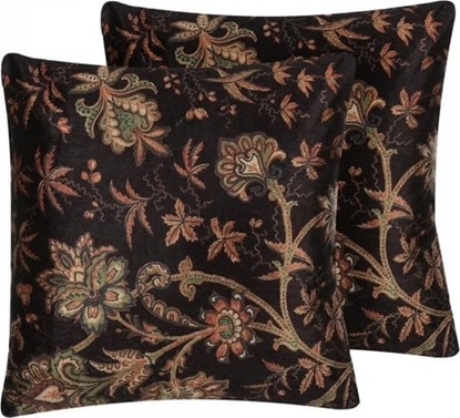 Изображение Beliani 2 poduszki dekoracyjne w kwiaty 45 x 45 cm wielokolorowe KARUR!