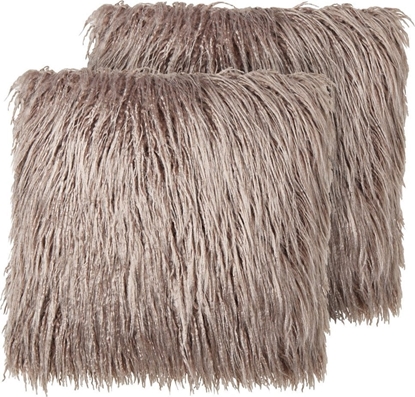 Picture of Beliani 2 poduszki dekoracyjne futrzaki 45 x 45 cm beowe COROKIA