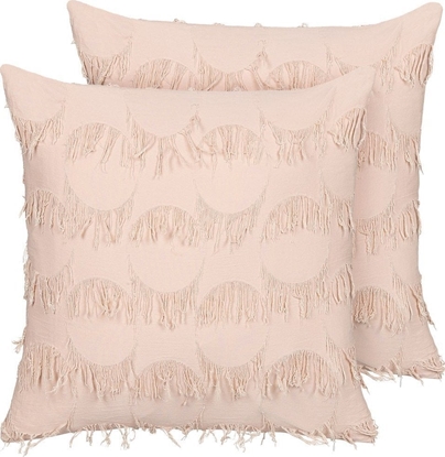 Picture of Beliani 2 poduszki dekoracyjne z frdzlami 45 x 45 cm róowe AGASTACHE!
