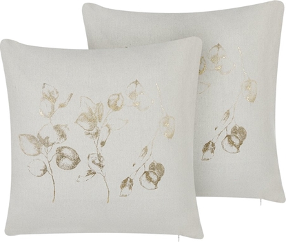 Picture of Beliani 2 poduszki dekoracyjne z motywem rolinnym 45 x 45 cm zamana biel GOMPHRENA!