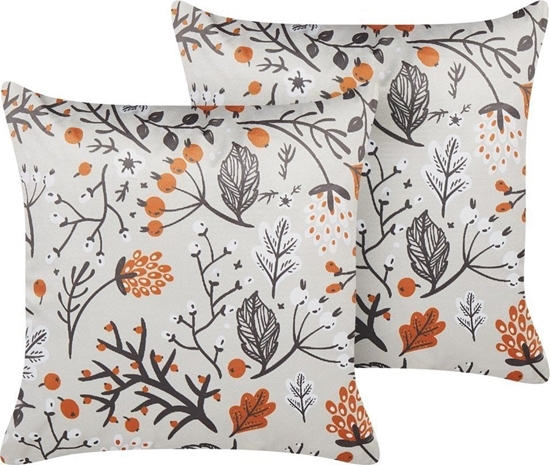 Изображение Beliani 2 welurowe poduszki dekoracyjne 45 x 45 cm zamana biel MONTBRETIA!