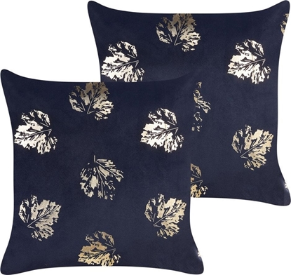 Attēls no Beliani 2 welurowe poduszki dekoracyjne w licie 45 x 45 cm czarne GOLDENROD