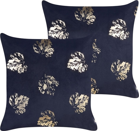 Picture of Beliani 2 welurowe poduszki dekoracyjne w licie 45 x 45 cm czarne GOLDENROD