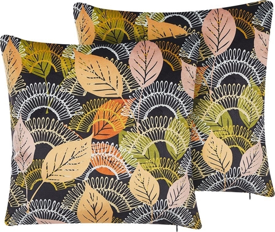 Picture of Beliani 2 welurowe poduszki dekoracyjne w licie 45 x 45 cm wielokolorowe LAGURUS!