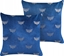 Attēls no Beliani 2 welurowe poduszki dekoracyjne w motyle 45 x 45 cm niebieskie YUZURI