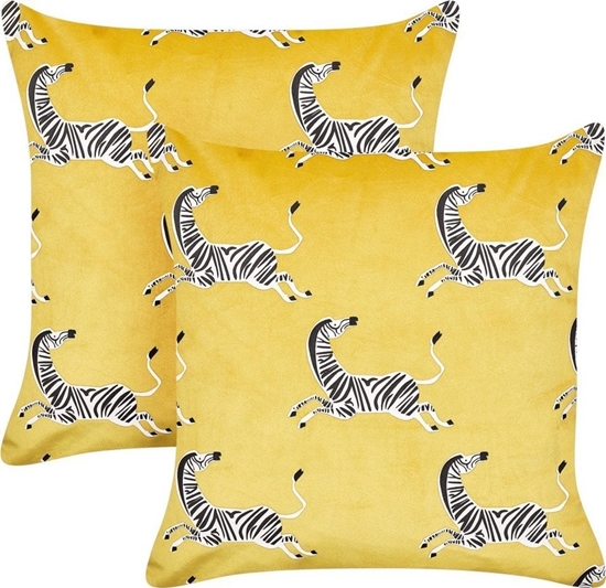 Picture of Beliani 2 welurowe poduszki dekoracyjne w zebry 45 x 45 cm óte ACONITUM